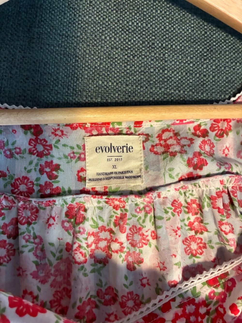 Evolverie vintage/boho pink ditsy floral midi dress - Women's size XL - Picture 3 of 8